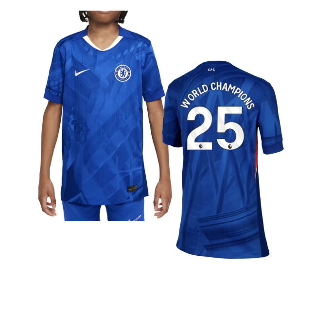soccer jersey 2025-2026 Chelsea Home Shirt (Kids) (World Champions 25)