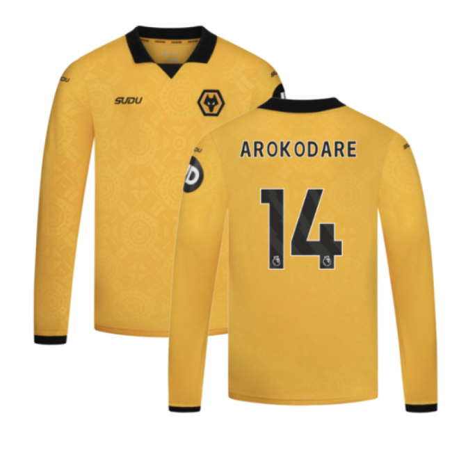 Kids Arokodare 14 Genuine 2025-2026 Wolves EPL Home Strip