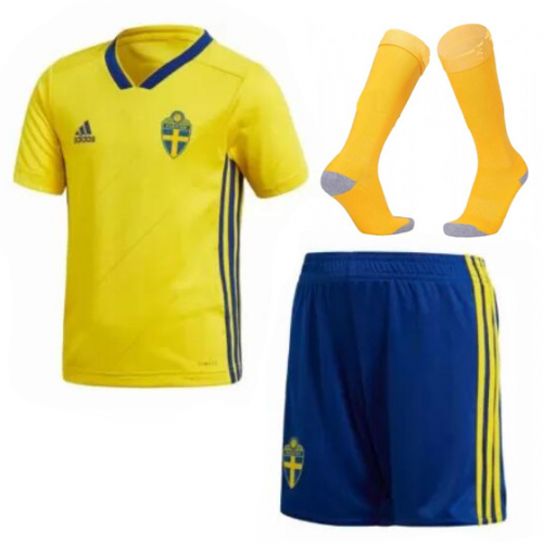Premium Quality Kids Sweden Home 2018 World Cup Soccer