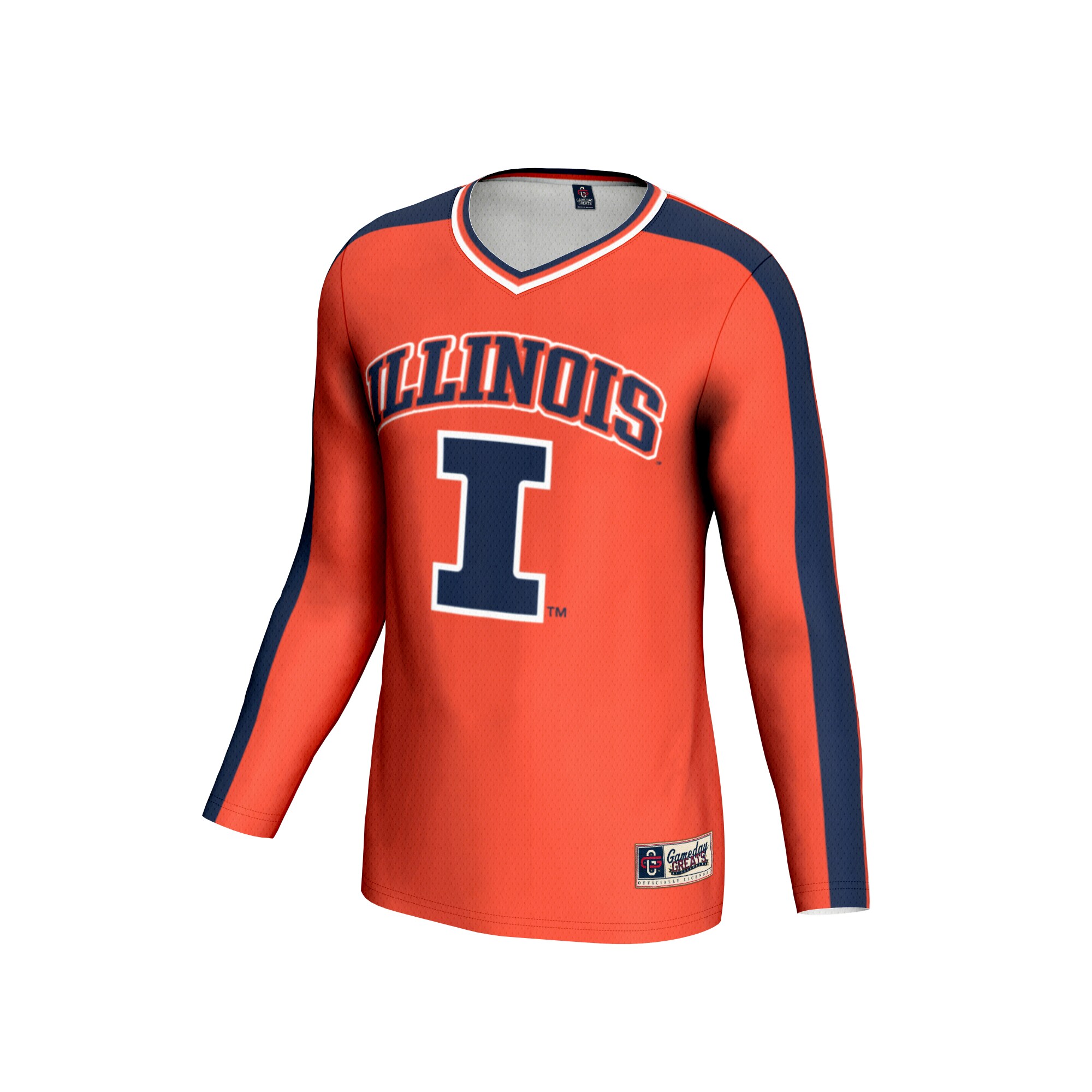 [DDG] Illinois Fighting Illini GameDay Greats Youth #1 Lightweight Volleyball Fashion Jersey - Orange