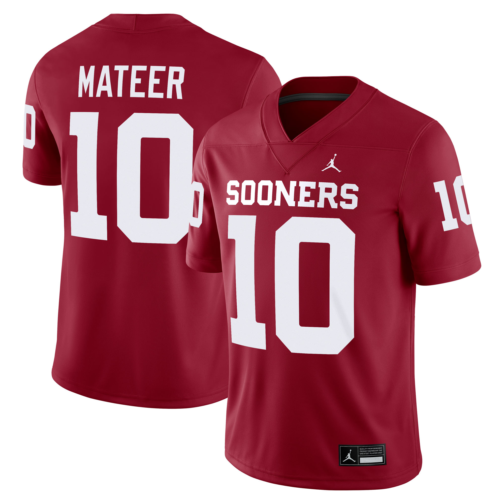 [DDG] John Mateer Oklahoma Sooners Home NIL Football Game Jersey - Crimson