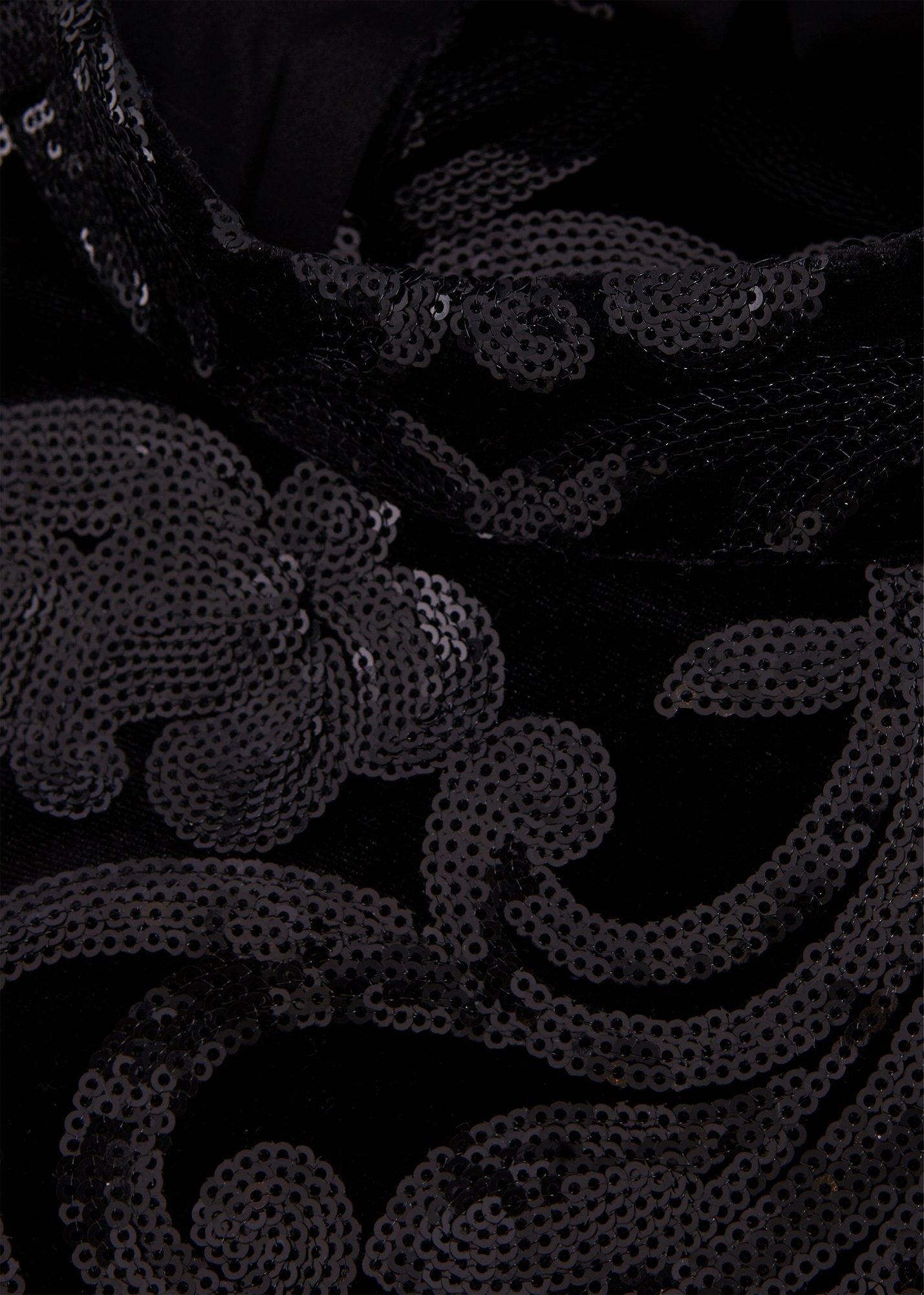 Trudy Black Sequin Maxi Dress