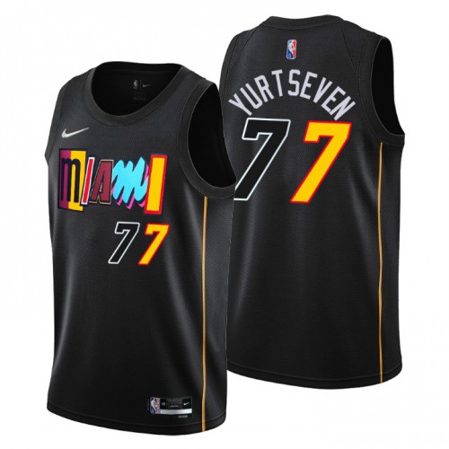 Nike Heat Black Miami Heat #77 Jersey - Cost-Effective NBA Fan Apparel