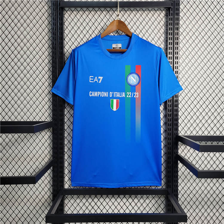 Licensed Advanced Fabric Napoli 2324 Champion Shirt Blue Shirt