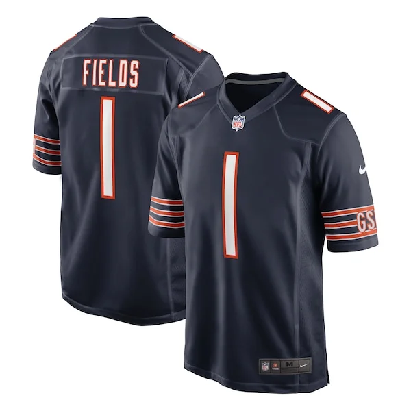 None Justin Fields Game Jersey - Navy | NFL Player Jersey | NFL Footba