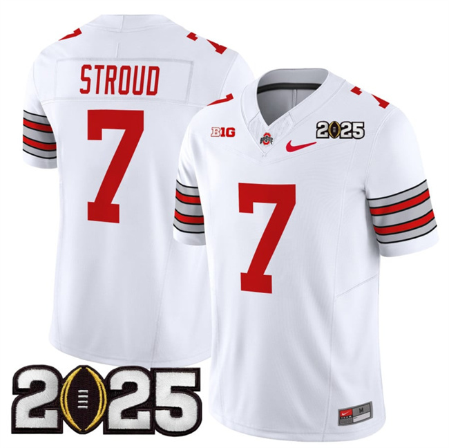 Men's OSU Buckeyes White 2025 college football None #7 alternate