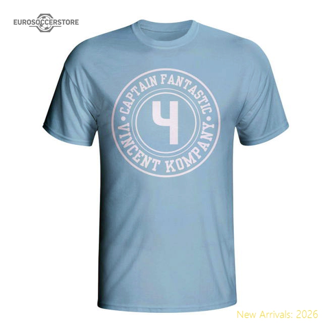 Vincent Kompany Man City Captain Fantastic T-shirt sky Blue -
