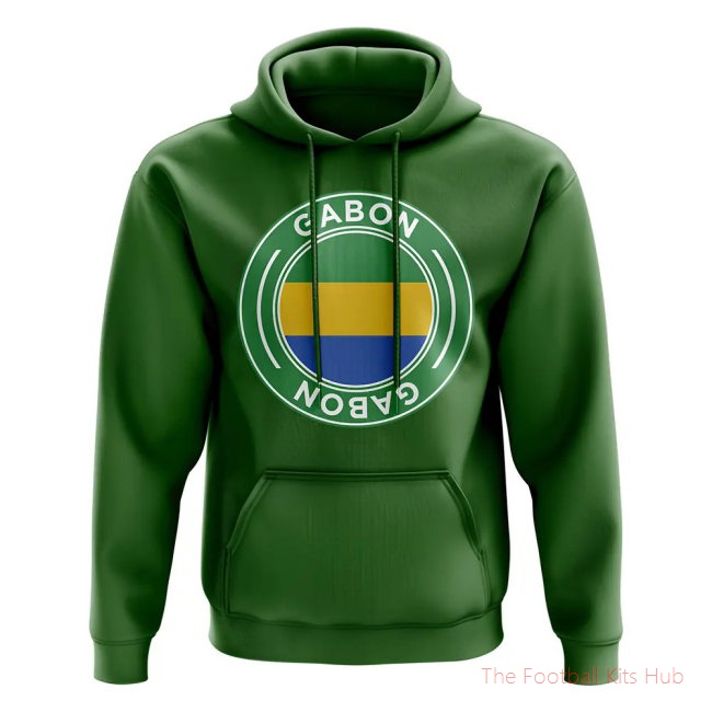 Men Gabon Football Badge Hoodie (Green)
