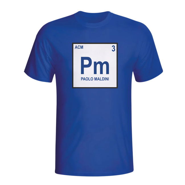 Paolo Maldini Italy Periodic Table T-Shirt (Blue) Authentic