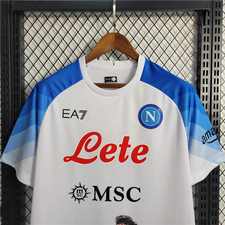 Napoli 2324 Soccer Shirt Champion Edition White Football Shirt -