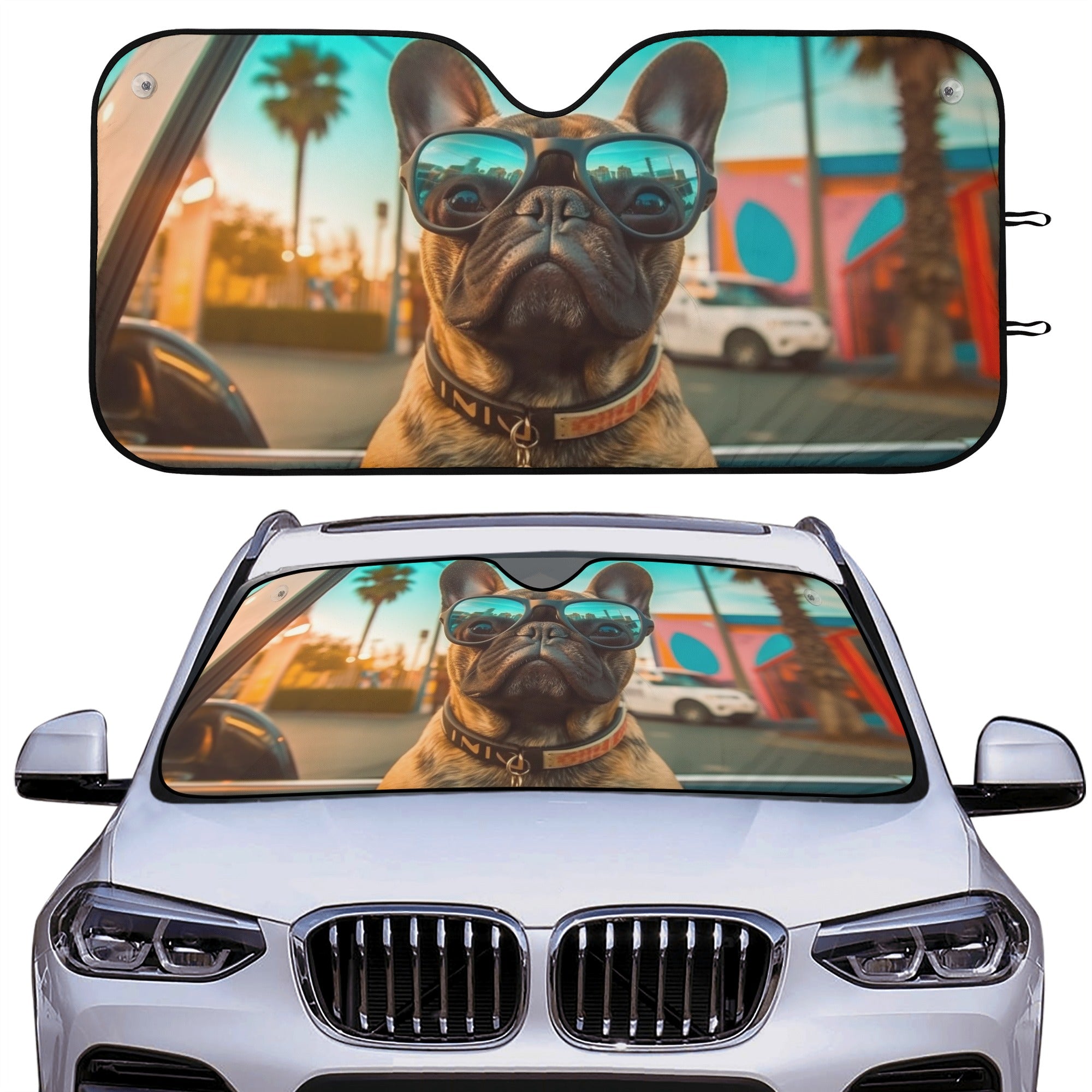 - Breed-specific Car Auto Sun Shade For Frenchie Pups | Non-slip Design