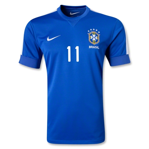 2013 Brazil 11 OSCAR Blue Away Jersey Shirt - Official Replica 4355