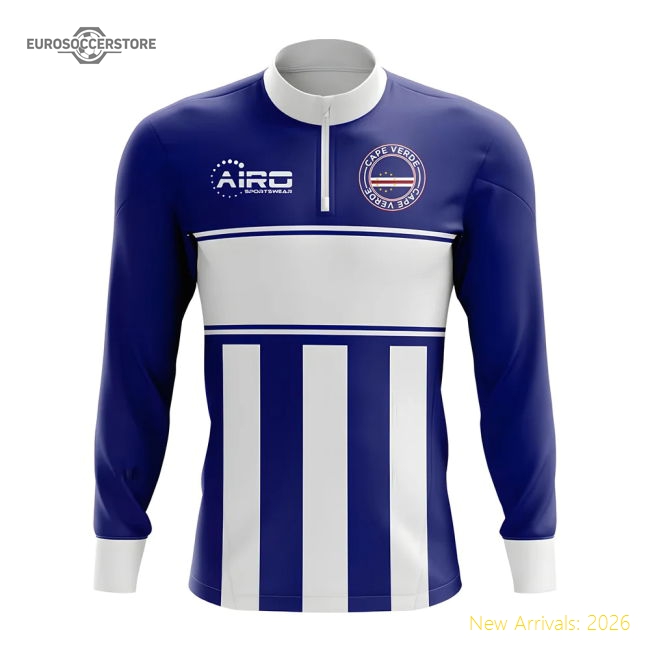 Excellent Cape Verde Concept Football Half Zip Midlayer Top (navy-w