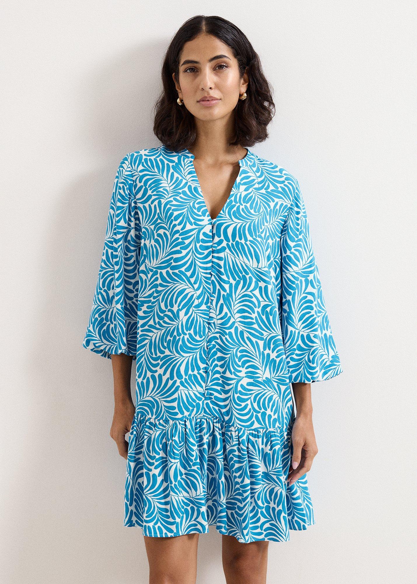 Phoebe Blue Print Swing Dress