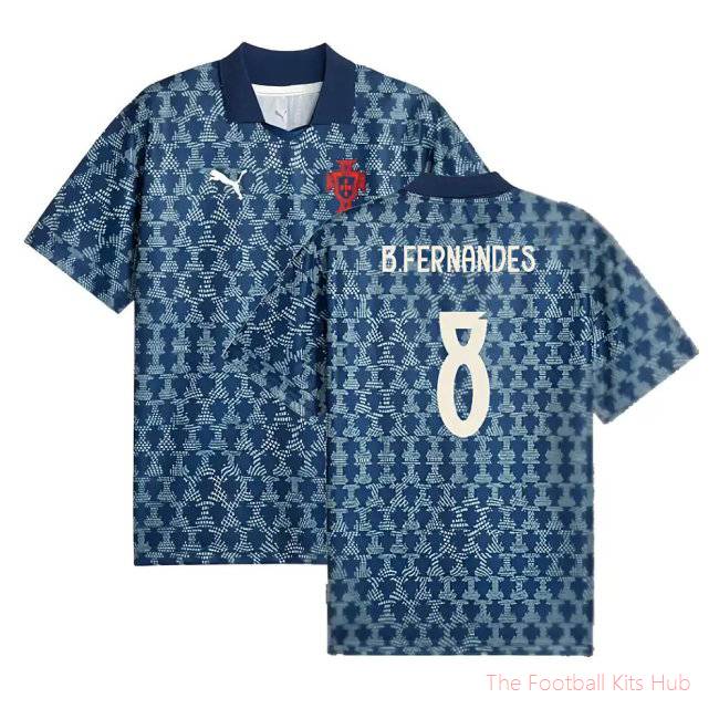 [SD] 2025/26 Portugal ftblNRGY+ Retro Jersey (Persian Blue) (B.Fernandes 8)