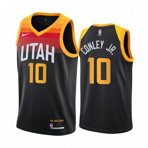 High-Quality UTA #10 Mike Conley 2020 City NBA Swingman Jersey Black