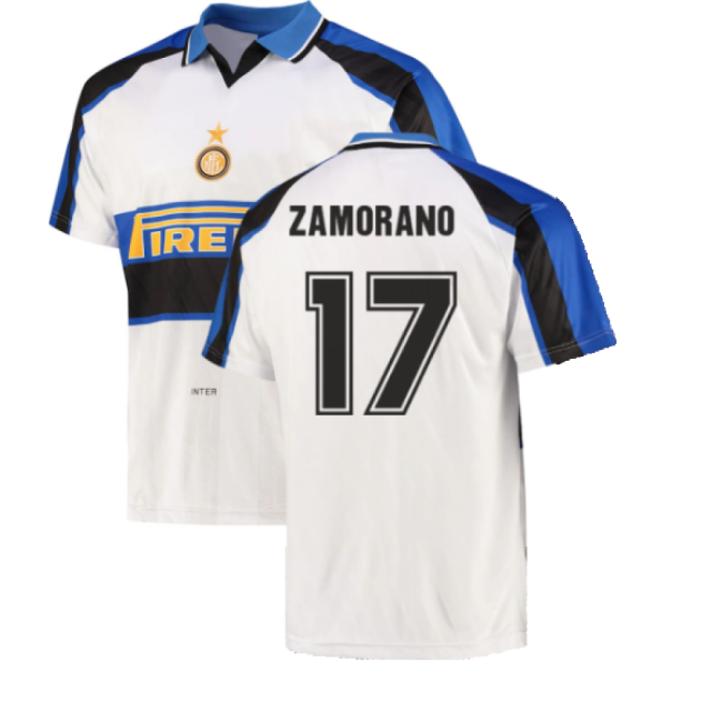 Official Professional-Grade 1996 Inter Milan Away Shirt (Zamorano 17)