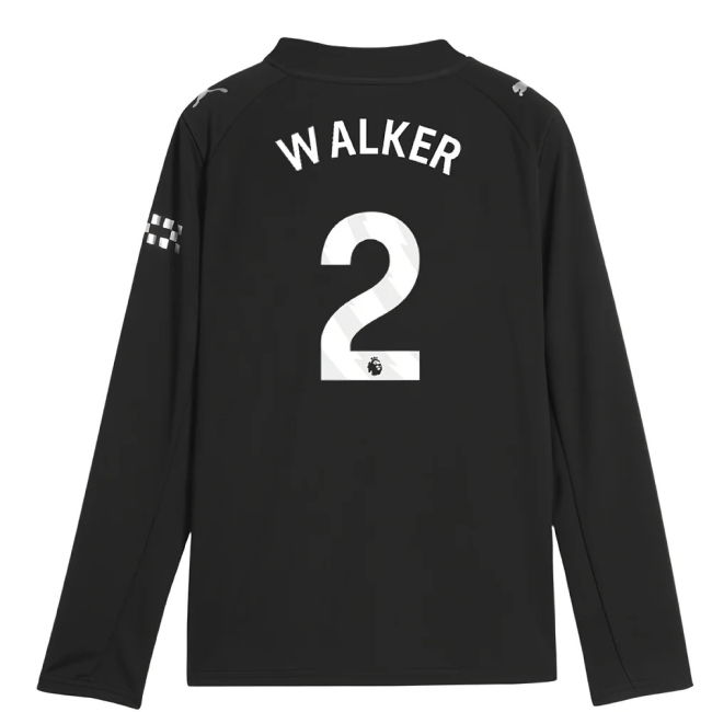 replica 2025-2026 Man City Long Sleeve Away Shirt (Kids) (Walker 2)