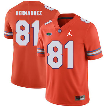 official Men's None Aaron Hernandez #81 Orange 2024 Football Jersey