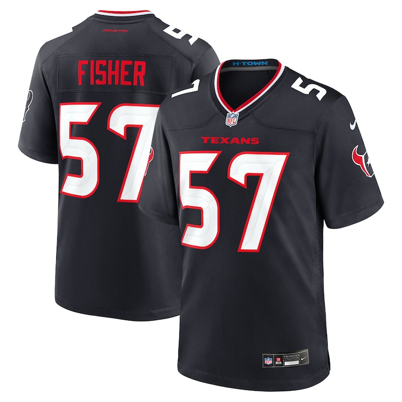 None Blake Fisher Houston Texans NFL Team Game Jersey Football Apparel