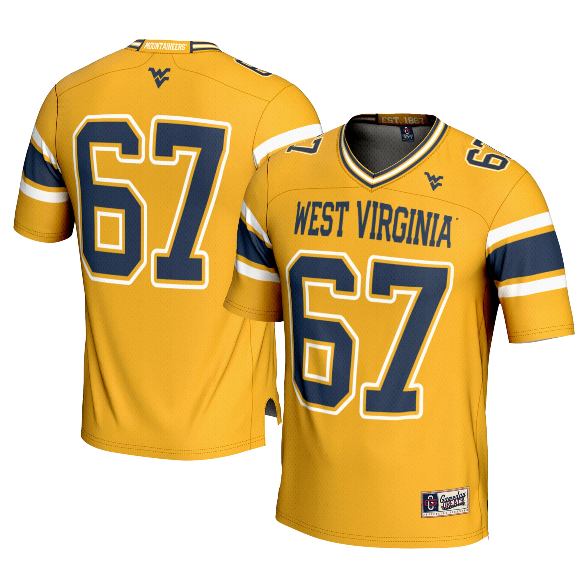 [NJP] West Virginia Mountaineers GameDay Greats Youth Football Jersey - Gold