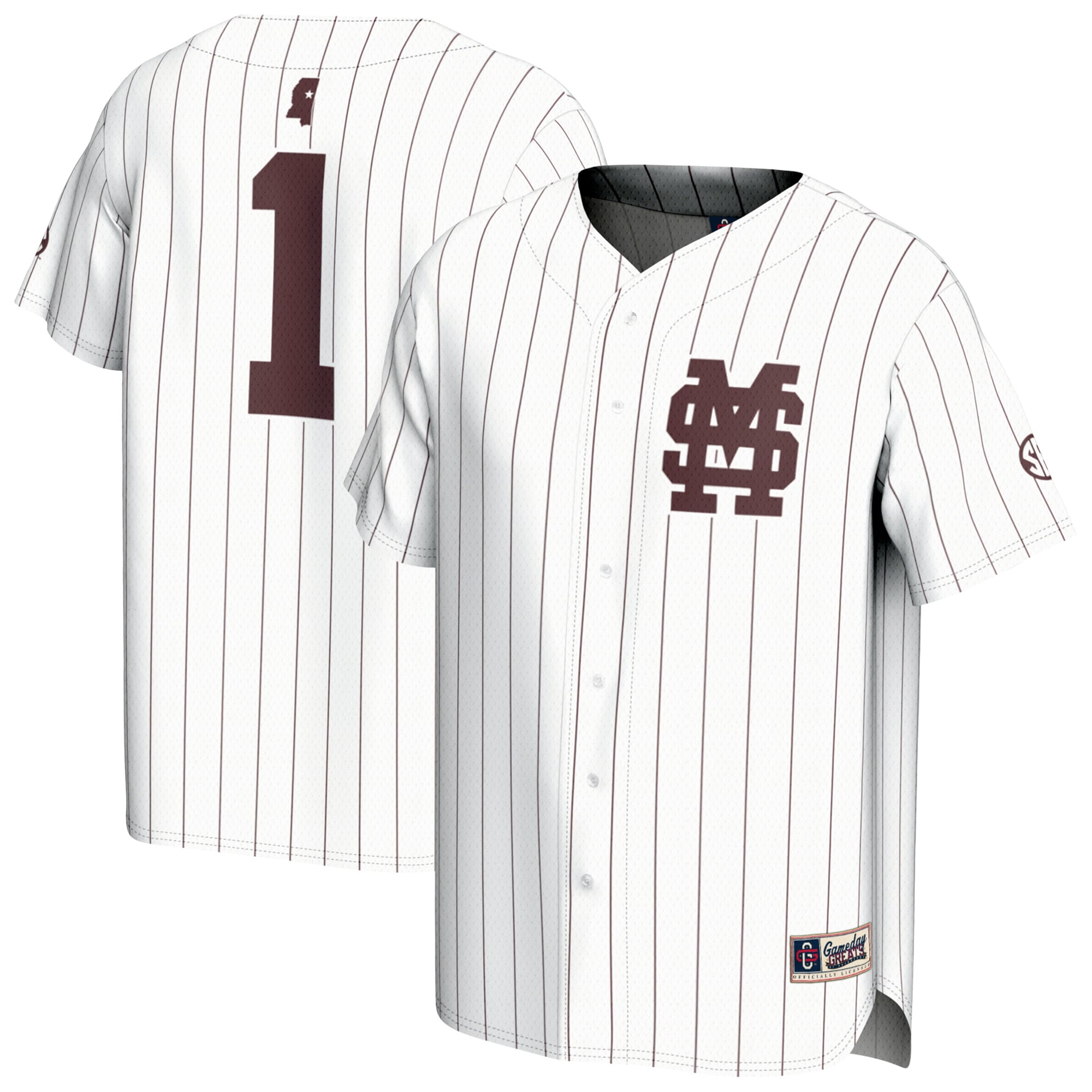 Mississippi State Bulldogs GameDay Greats Youth Lightweight Collegiate Baseball Fashion Jersey - White