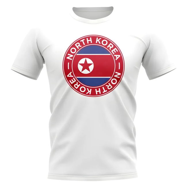 Pro-Grade World-Class North Korea Football Badge T-Shirt (White)