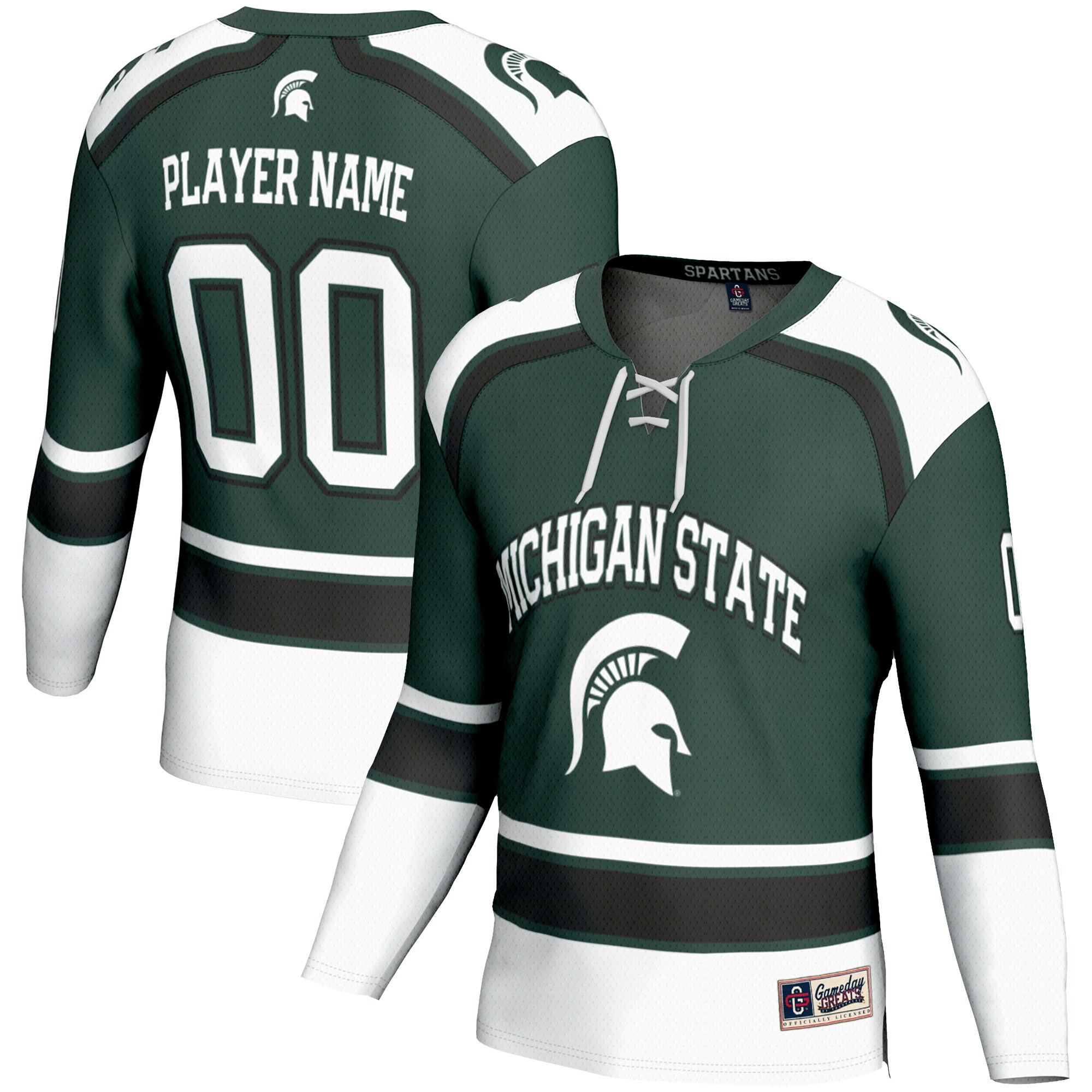 [DDG] Michigan State Spartans GameDay Greats Youth Ice Hockey Pick-a-Player Jersey - Green