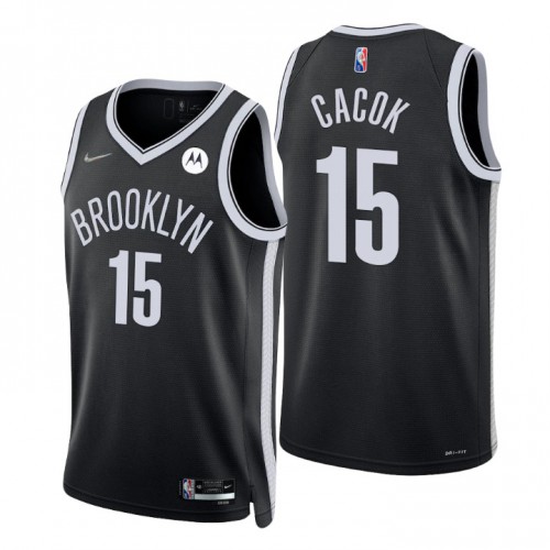 Black BKN Brooklyn Nets #15 Nike Performance Jersey Basketball Jersey