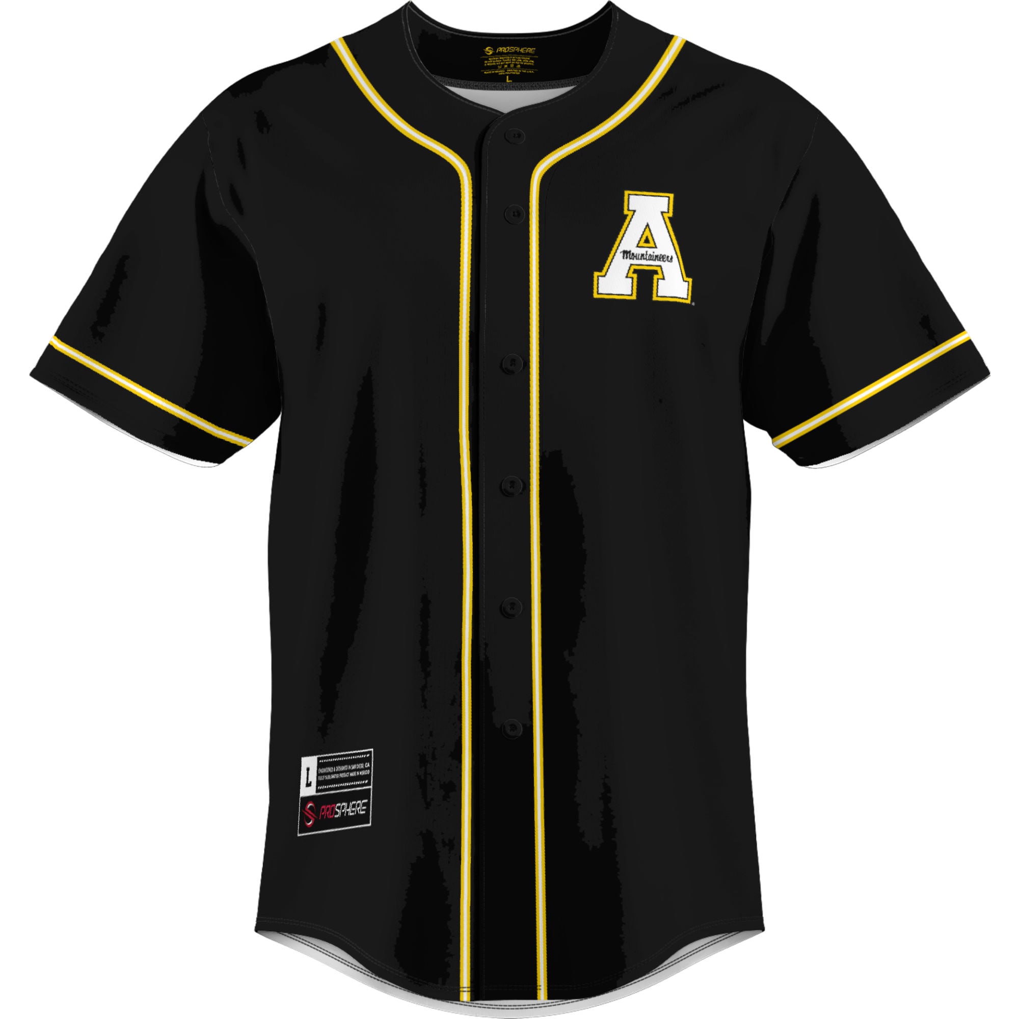 [NJP] Appalachian State Mountaineers GameDay Greats Lightweight Baseball Jersey - Gold