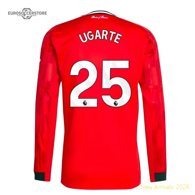 2025-2026 Man Utd Long Sleeve Home Shirt (ugarte 25) - Match Day Jersey