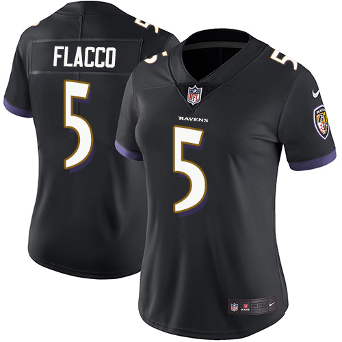 Authentic NFL Baltimore Ravens #5 Joe Flacco Black Limited Jersey