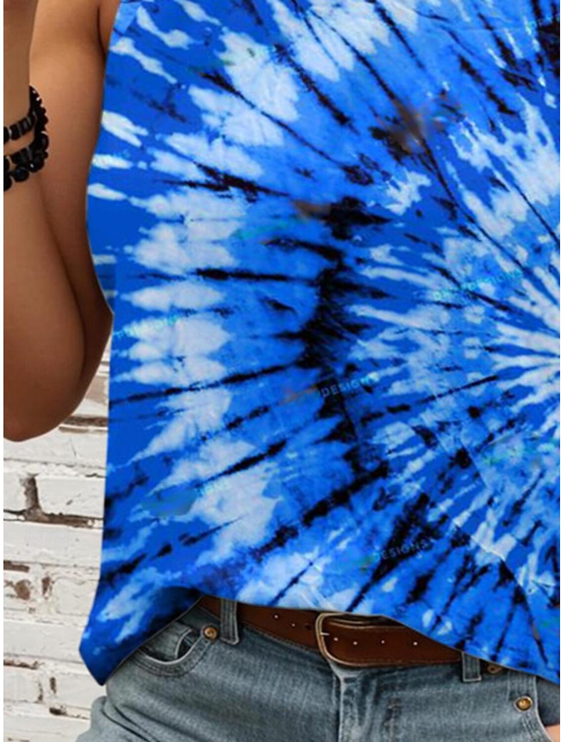 Women's Tank Top Tie Dye Vest Crew Neck Sleeveless Vacation Vintage Ethnic Summer