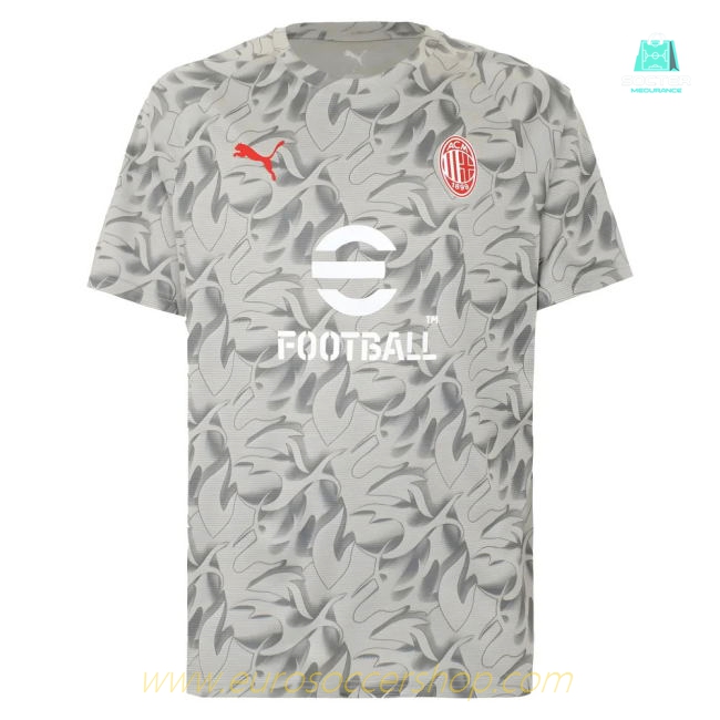 2025-2026 AC Milan Warm Up Jersey (Smokey Gray) (Weah 9)