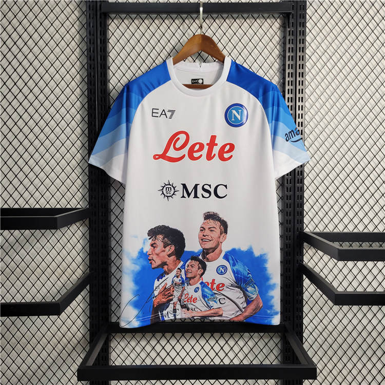 Professional Grade Napoli 2324 Soccer Shirt Champion Edition White