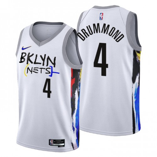 White Nike Brooklyn Nets #4 Nets Jersey - Quick-Dry Game Day Wear