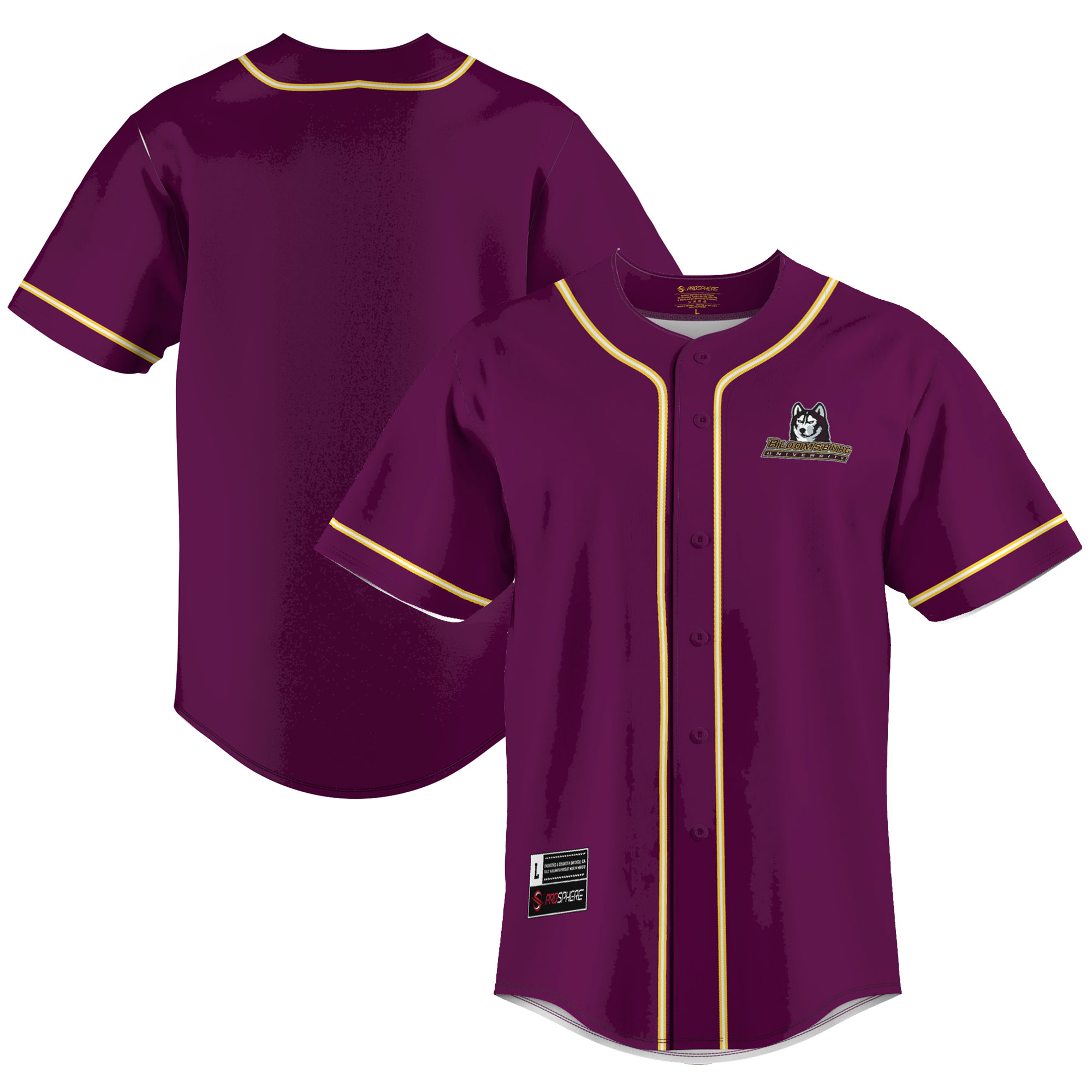 [NJP] Youth Bloomsburg Huskies GameDay Greats Lightweight Baseball Jersey - Maroon