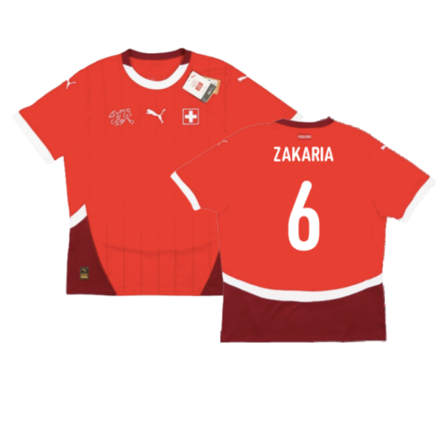 Zakaria 6 Genuine Copy Switzerland Home Supporter Shirt for Adults