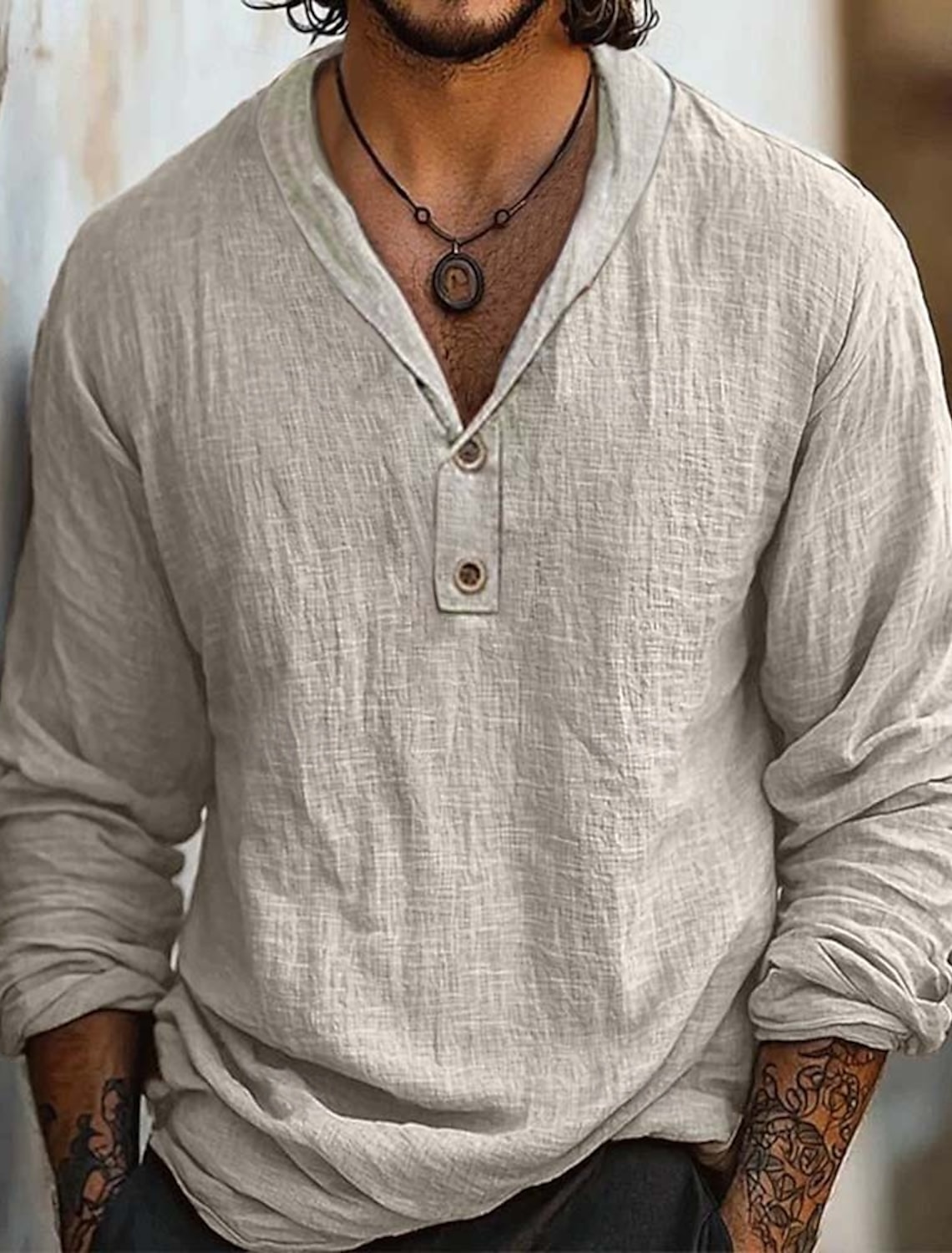 Men's Linen Pants Trousers Summer Beach Drawstring Patchwork Elastic