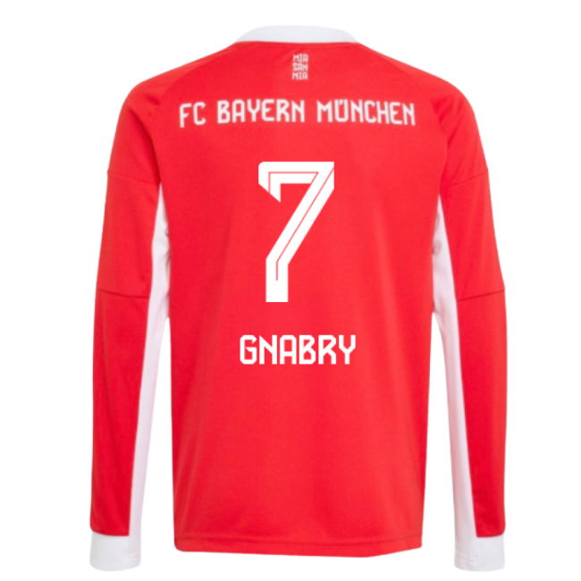 2025-2026 Bayern Munich Long Sleeve Home Shirt (Kids) (Gnabry 7)