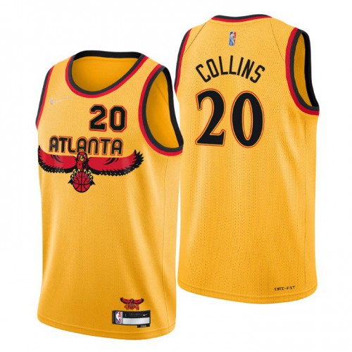 Atlanta Atlanta Hawks #20 John Collins Mens Nike Gold 2021/22 Swingman NBA Jersey ¨C City Edition Mens