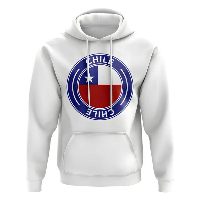 Jersey Chile Football Badge Hoodie (White) Professional