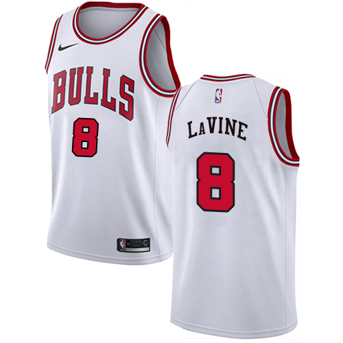 Durable Bulls NBA Swingman Jersey #8 Zach La 2024 Icon - White