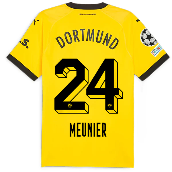 Borussia Dortmund Patches 2023-2024 UCL Home Jersey – Authentic Shirt