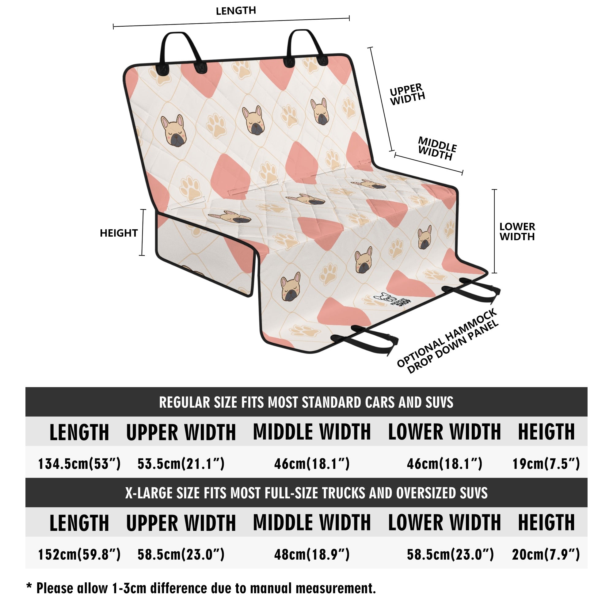 Ivonne - Car Pet Seat Covers for french bulldog