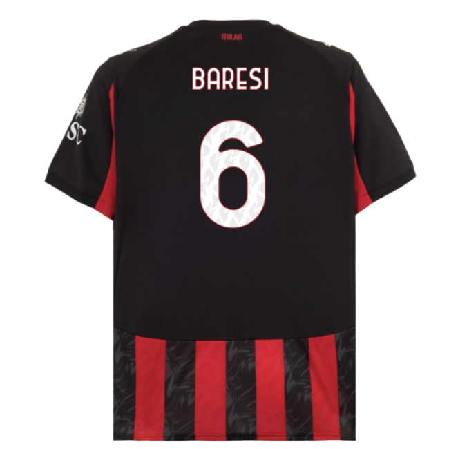 Avid Acm Ac Milan Home Shirt Baresi #6 Authentic Design Modern Sty...
