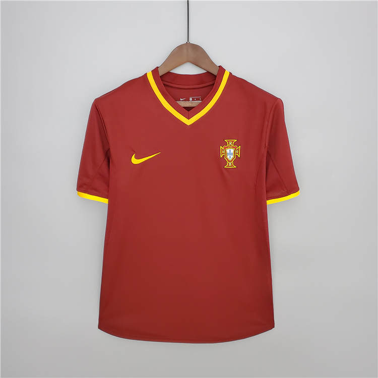 2000 Portugal Retro Soccer Jerseys Home Red Football Shirt - Official