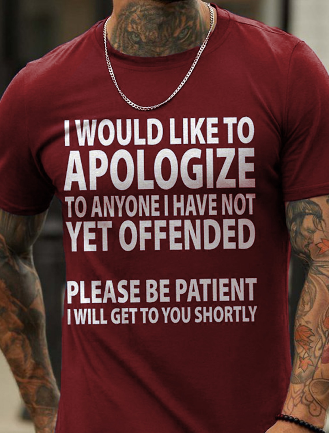 Men's Graphic T-Shirt - Sarcastic Humor 'Haven't Offended You Yet'