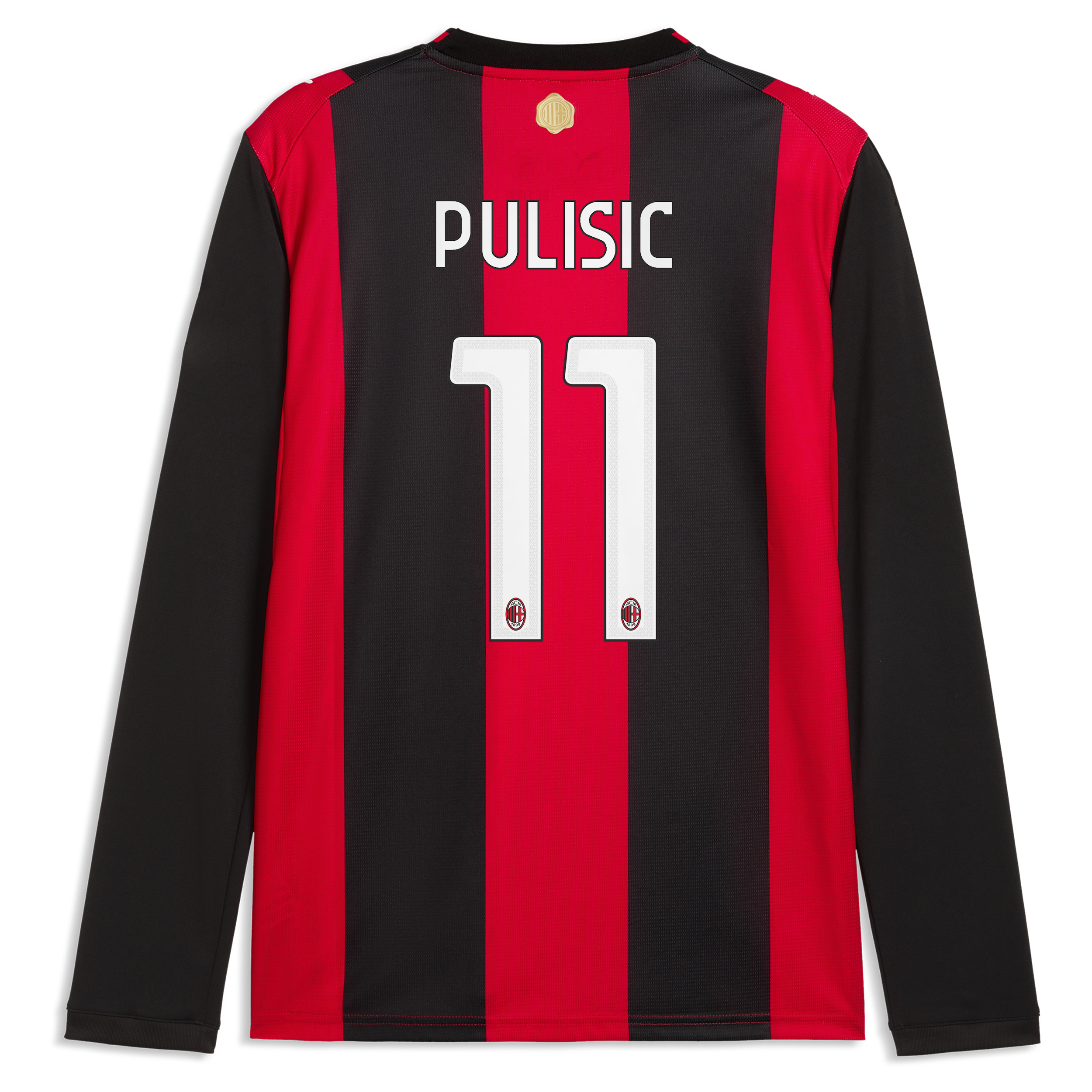 [SJH] Christian Pulisic AC Milan 2026/27 Home Replica Long Sleeve Jersey - Black/Red