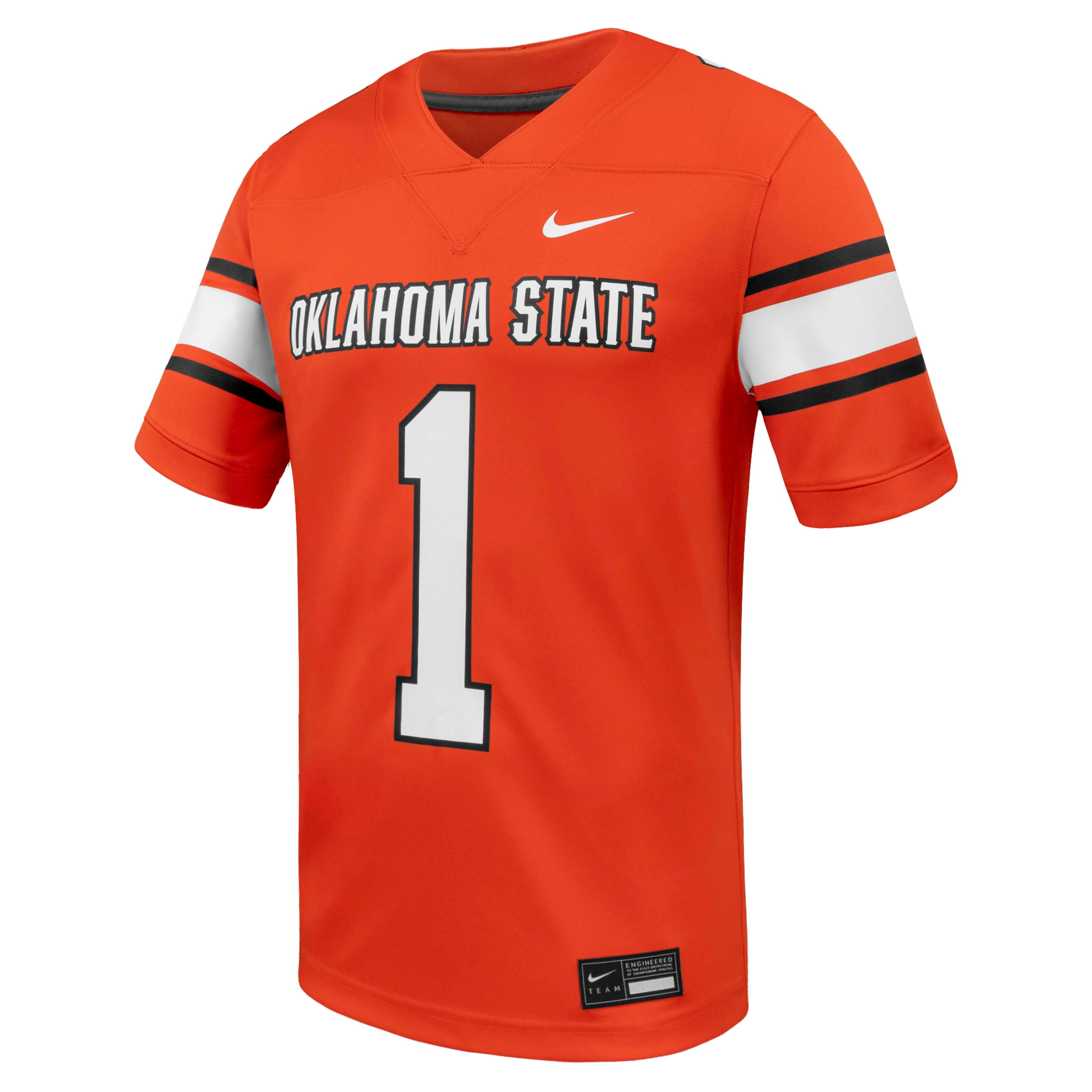 Men's #1 Orange Oklahoma State Cowboys Game Football Jersey